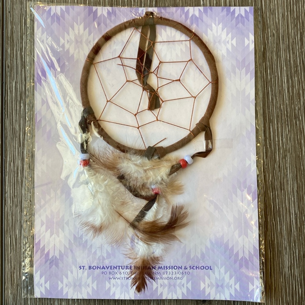NEW! Native American Dream Catcher With Feathers Authentic Handmade Brown